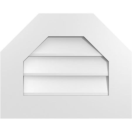Ekena Millwork Octagonal Top Surface Mount PVC Gable Vent w/ 3-1/2"W x 1"P Standard Frame, 20"W x 16"H GVPOT20X1601SN